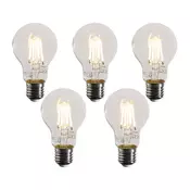 Komplet 5 E27 zatemnitvenih LED žarnic A60 prozornih 4W 470 lm 2700K