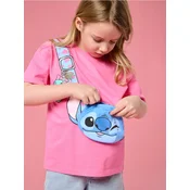 Sinsay - Pamučna majica sa 3D elementom Lilo & Stitch - roze
