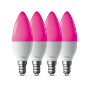 TP-Link Tapo L430C(4-pack) pametna LED žarnica z možnostjo zatemnitve WiFi (barva, 2500K-6500K, 470lm, 2, 4GHz, E14)