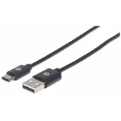 MANHATTAN Manhattan USB kabel USB 2.0 USB-A vtič\, USB-C® vtič 0.50 m črna  354912, (20401211)