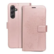 shumee Ovitek Mezzo Book za Samsung A54 5G, roza zlato drevo