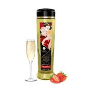 Shunga Erotic Massage Oil Sparkling Strawberry Wine - masažno ulje s aromom pjenušavog vina i jagode, 240 ml