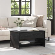 vidaXL Klubska miza Črni hrast 80 x 50.5 x 41.5 cm Konstruiran les