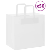 Papirnate vrecice 50 kom s ruckama bijele 26x17x25 cm