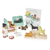 Drevený salón pre psíkov Waggy Tails Dog Salon Tender Leaf Toys so 7 figúrkami psíkov od 3 rokov TL8168
