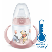 NUK bočica za učenje DISNEY-Winnie the Pooh s kontrolom temperature 150 ml roza