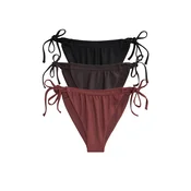 The Set Bikini hlačke temno rjava/bordo/črna