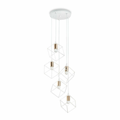 Ideal Lux - Lestenec na vrvici ICE 5xE27/60W/230V pr. 50 cm bela