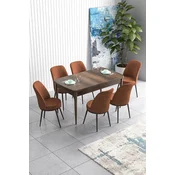 Hanah Home Set Trpezarijski sto i 6 stolica Han, Terakota