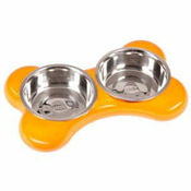 Karlie-Flamingo Skleda iz nerjavečega jekla KOST 2x1500ml/49x30x10/oranžna