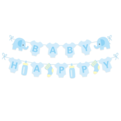 Girlanda za baby shower – modri slonček 300 cm
