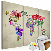 Slika na plutenoj podlozi - Colorful Countries [Cork Map] 90x60