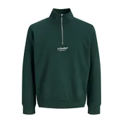 JACK & JONES Majica JJESoho temno zelena / bela