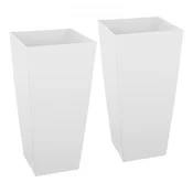 VEVOR Set cvetličnih loncev za zunaj 665 mm visok stožčaste oblike 325x325x665 cm bela barva