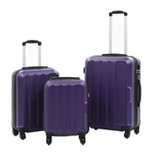 shumee Trdi potovalni kovčki 3 kosi vijolični ABS