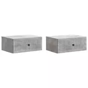 vidaXL Nočna omarica s predalom 2 pcs Betonsko siva 49 x 34,5 x 20 cm