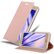Cadorabo Cadorabo Ohišje, združljivo z LG X POWER 2 v klasična rožnata zlata - Zaščitni ovitek z magnetnim zapiranjem, stoječo funkcijo in režo za kartice, (20563481)