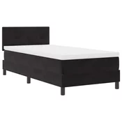 vidaXL vidaXL Box Spring Postelja z Mattresom Črna 100x200 cm Žamet, (22052150)