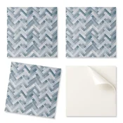 shumee Paket PVC ploščic z vzorcem za dnevno sobo, samolepilne cikcak črte 9x30x30 cm