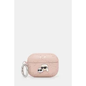 shumee Karl Lagerfeld Monogram Karl & Choupette Head - ovitek za AirPods Pro 2 (roza)