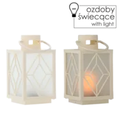 CHOMIK BOŽIČNA LAMPION 11 x 11 x 20,5 CM Z BELIM LED VNUTRANJIM DELOM *2553