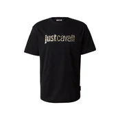 Just Cavalli Majica svetlo bež/kaki/črna/pegasto črna
