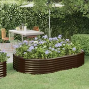 Vidaxl Visoka greda iz cinkanega jekla 214x140x36 cm rjava