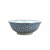 MIJ Velika skleda Srebrna kost Indigo Ikat 20 cm 1 l