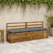 vidaXL Blazina za klop VIANEN 100% poliester Modra 190 x 30 x 12 cm