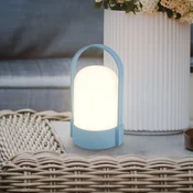 Briloner LED-akumulatorska namizna svetilka ASA, sivo modra, višina 15,5 cm, IP44 - Dnevna soba/jedilnica - sivo modra, bela - Kovina