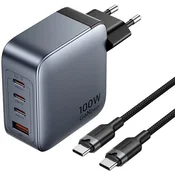 Polnilnik Vention 100W, 1xUSB-A, 3xUSB-C s kablom