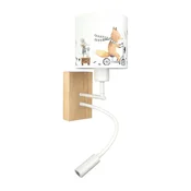 Brilagi - LED fleksibilna lampa BOBO WOOD 1xE27/25W/230V + LED/3W hrast/bela/životinjice