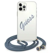 Ovitek Guess Script Vintage za iPhone 12/12 Pro 6.1 modra