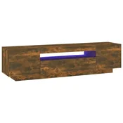 Vidaxl TV omarica z LED lučkami dimljeni hrast 160x35x40 cm