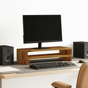 vidaXL Stojalo za monitor starinski les 54x22x15 cm inženirski les