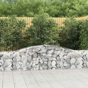 Vidaxl Obokana gabionska košara 9 kosov 400x30x60/80cm cinkano železo