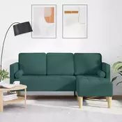 Set sofe s jastukom Tamnozelena Poliester
