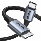 UGREEN Kabel USB-C - micro USB-B 3.0 3A 0,5m siv, (21090662)