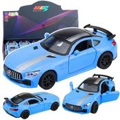 slomart LEAN TOYS Športni avto, moder, 1:32, kovinski, odpiralna vrata, luči, zvok