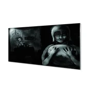 tulup.si Slika na akrilnem steklu Znaki temno 140x70 cm 4 obešalnika