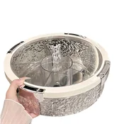 INF Luksuzen zrakotesen PET pladenj za prigrizke s pokrovom na klik Cream, (5000287325)