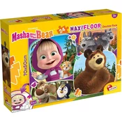Maša in medved 2 v 1 maxi 24-delni puzzle in pobarvanka 70x50 cm - Lisciani