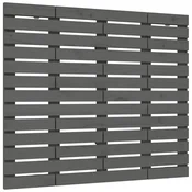 Vidaxl Stensko posteljno vzglavje sivo 146x3x91,5 cm trdna borovina