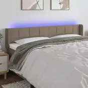 Vidaxl vidaXL Vzglavje postelje z LED svetlobo 163x16x78/88 cm blago