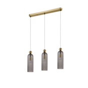 Luster na lanku PIEGA 3xE14/40W/230V mesing/zadimljeno-crna