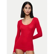 Triumph Pižamska bluza Bauty Layers 10225060 Rdeča Slim Fit