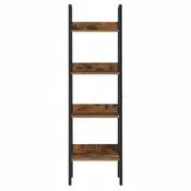 Songmics Knjižna polica z lestvijo 338x30x140 cm rjava