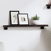 Zidna polica tamnosmeda 60x10x2 cm od obradene hrastovine