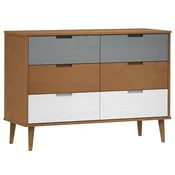 Vidaxl Predalnik MOLDE rjav 113x40x80 cm trdna borovina
