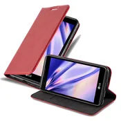 Cadorabo Cadorabo Ohišje, združljivo z LG X POWER v rdeče jabolko - Zaščitni ovitek z magnetnim zapiranjem, stoječo funkcijo in režo za kartice, (20549261)